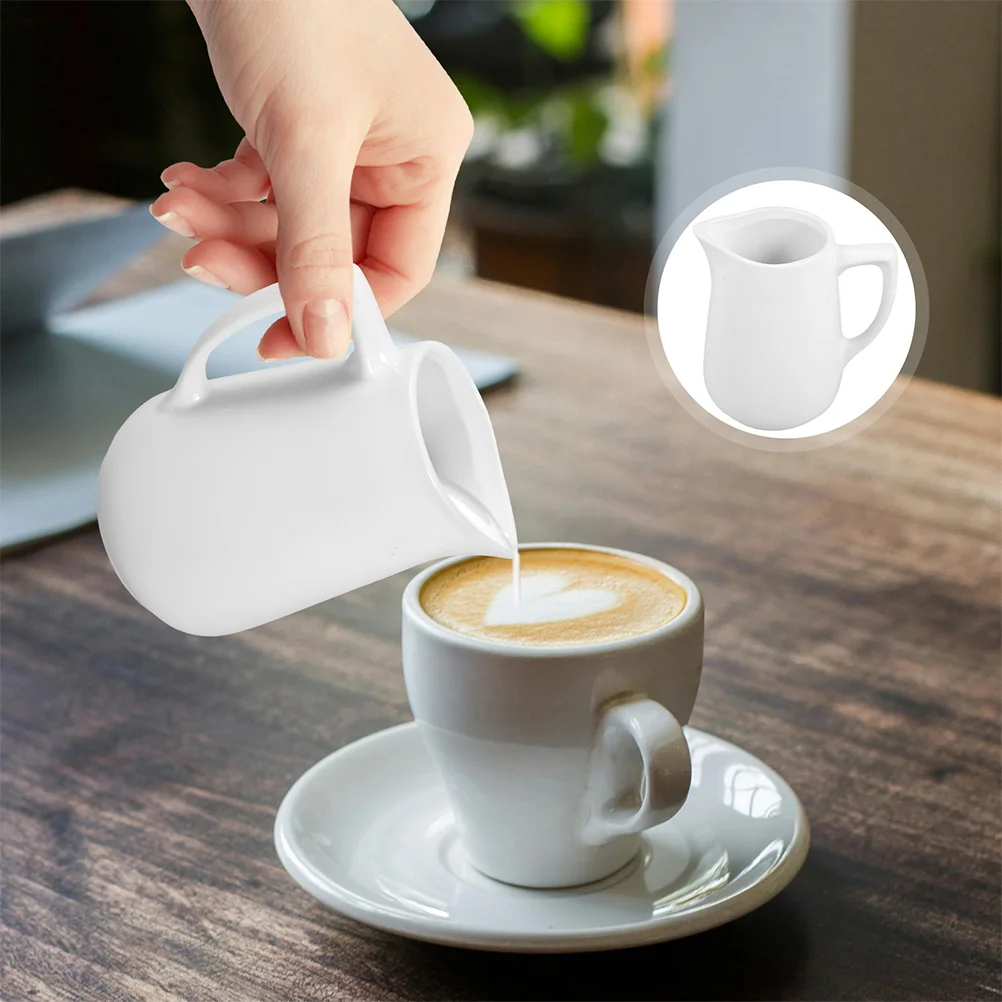 2 Pcs Ceramic Milk Jug Porcelain Creamer Coffee Cups Pourer Water Pitcher Sugar Dispenser Oatmilk