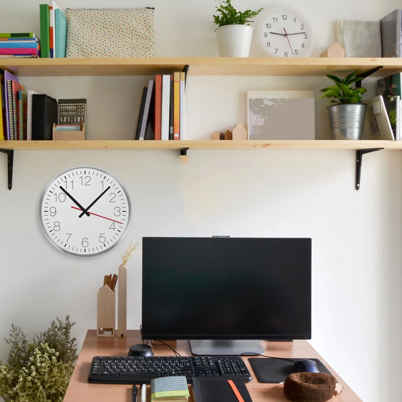 

Metal Wall Clock Border Fine Polished Quartz Clock Frame Replacement Sleek Minimalist Design for Home Office Bedroom Decor