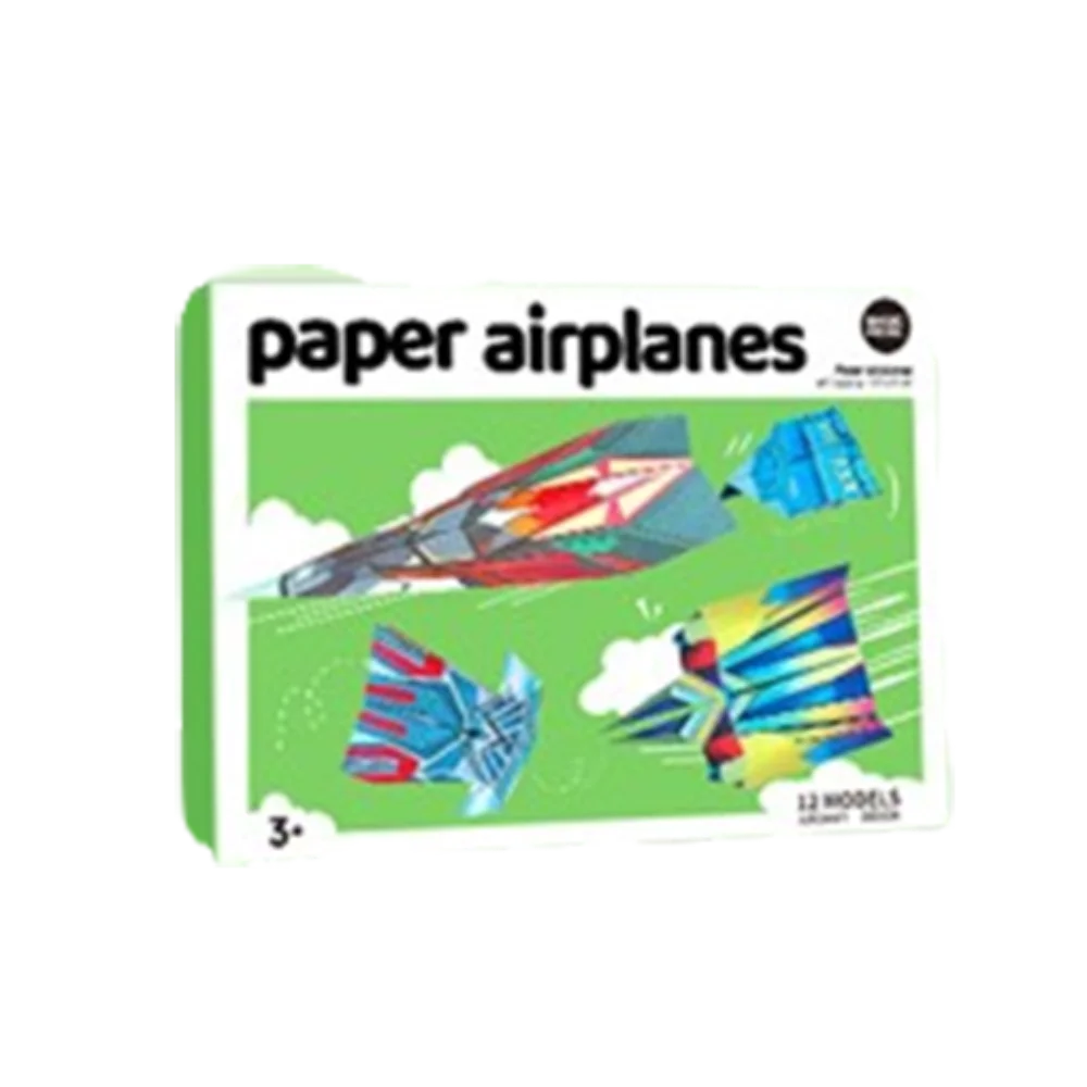Paper Handmade Airplane Origami Art Learning Montessori Airplane Origami Set Folding 3D Versatile Paper Aircraft