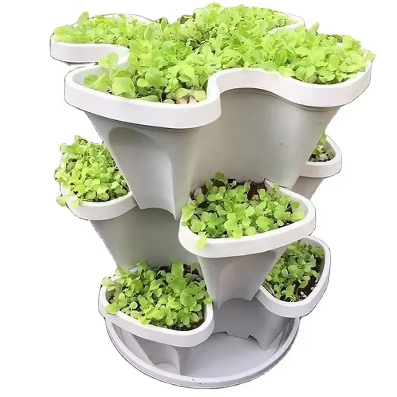 Stackable Self Watering Flower Pots Garden Planters for Indoor Outdoor Plants