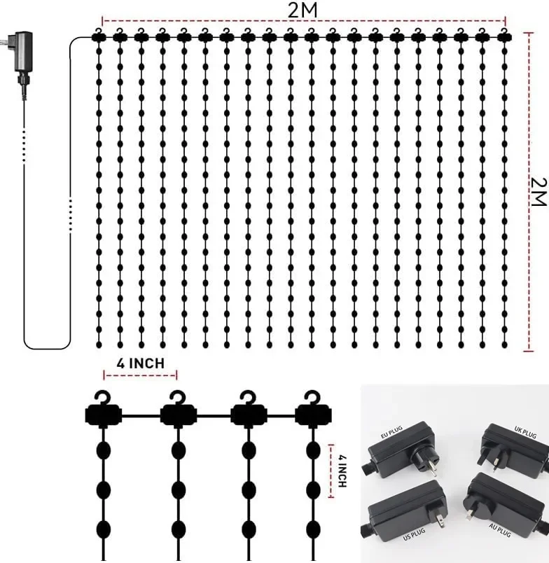 RGB Smart Curtain Lights DIY LED String Lights Fairy Garland Lamp for Bedroom Navidad Christmas Decoration Garden Party Outdoor