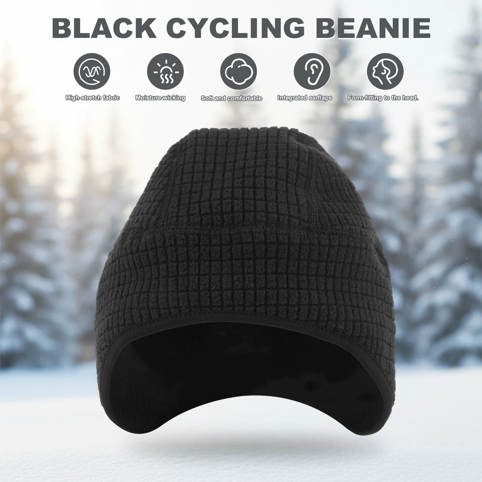 قبعة شتوية ببطانة على شكل جمجمة من الصوف لركوب الدراجات للرجال في الهواء الطلق