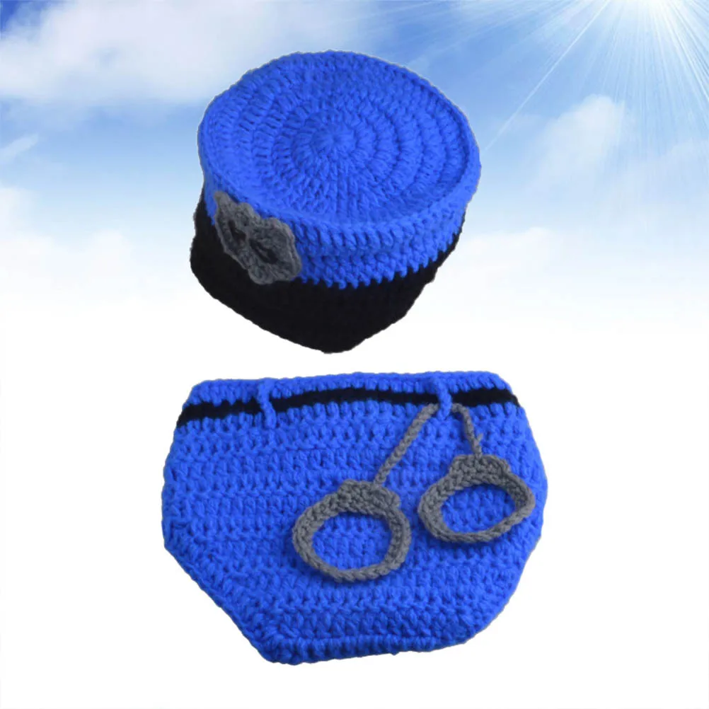 

Cute Baby Photography Police Hat Set Durable Non-Fading Comfortable Kids Newborn Children Fresh Look Perfect For