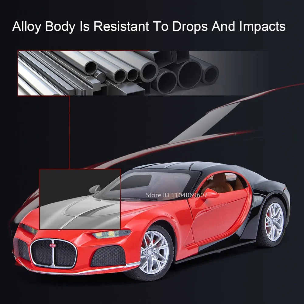 1:24 atlantico bolide modelo supercar brinquedos liga diecast carros esportivos em miniatura som luz portas abertas puxar para trás para meninos presentes