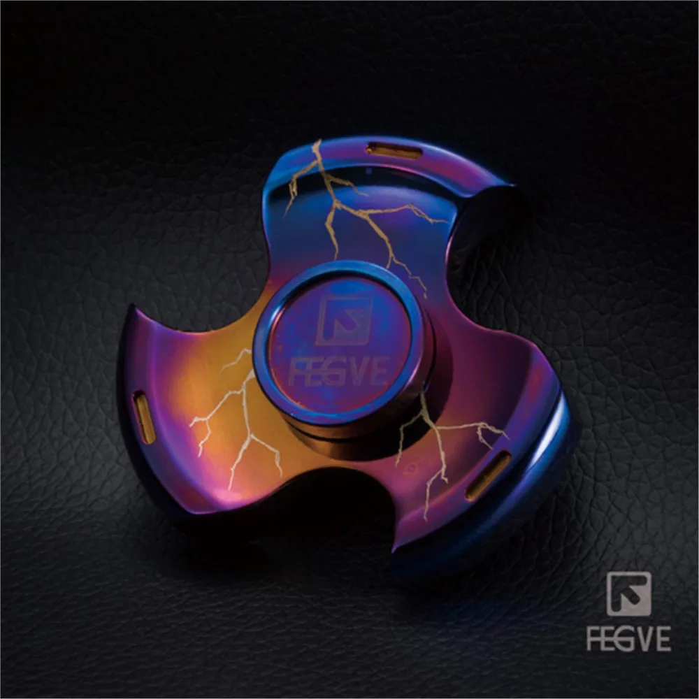 FEGVE EDC Titanium Spinner Three-Bladed Fidget Spinner Handling Feel Original Design Anxiety Relief Gadgets Fidget Toy Adult