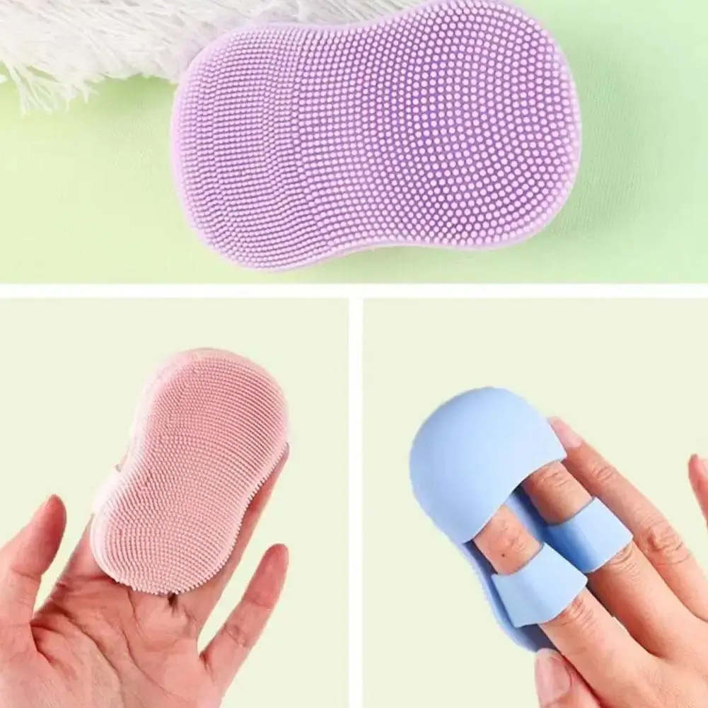 Face Scrubber Mini Facial Brush Silicone Wash Exfoliator Finger Glove Pads Handheld Cleansing Brushes Tool Skin Care Deep Clean