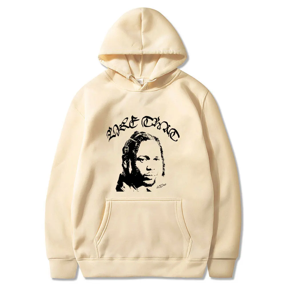 Rapper Kendrick Lamar Like That Garment Dyed Hoodie Men's Hip Hop Casual Oversized Hooded Sweatshirt Male Fleece Cotton Hoodies