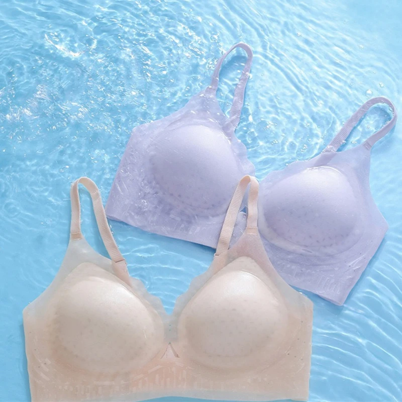 

Удобный бюстгальтер из ледяной кожи и холодной кожи, дышащий, большого размера, интегрированное женское нижнее белье без маркировки для женщин