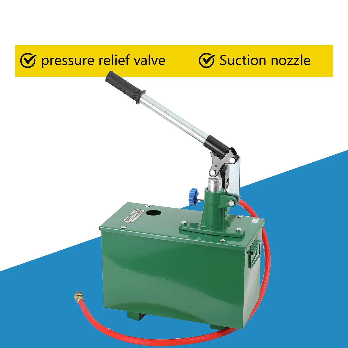 Image of Manuelle Druckprüfpumpe 60 kg 6,0 MPa 1/2-Zoll-Anschluss, hydraulischer Handdruckprüfer mit 100 cm Schlauch für Sanitär-, Heizungs- und Solaranlagen – Leckage-Detektionswerkzeug