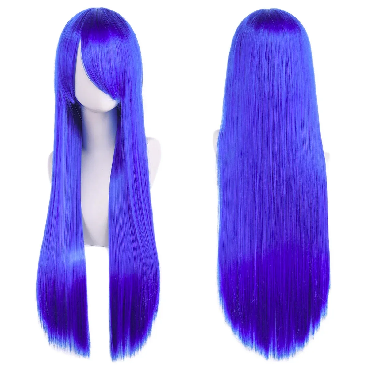 WHIMSICAL W Lolita Wig 80cm Long Synthetic White Purple Cosplay Wigs Green Hair Straight Silver Wig with Bangs Pink Hairpiece view 5