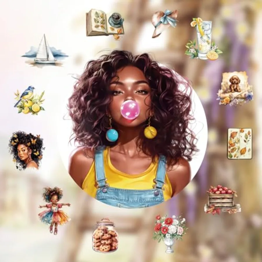 40 Sheets Black Girl Sticker Book for Planners, Prayer Board, Calendars, Journals, Vision Boards, Projects, Laptop and Water Bo