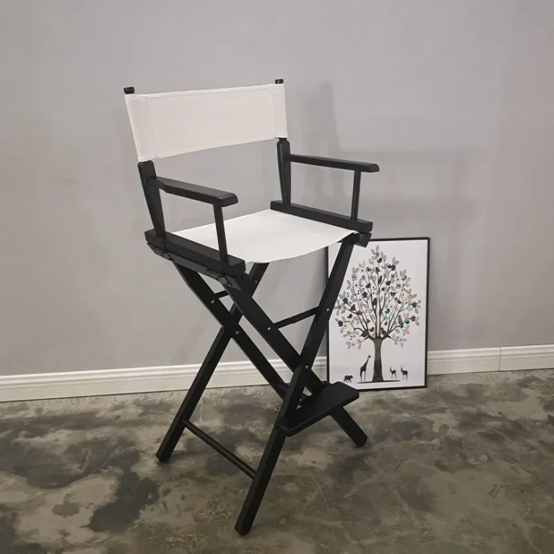 

For Solid Wood Bar Chairs Design High Folding Stool Modern Armchairs Portable Outdoor Bar Stools with Backrest Home Furnitures