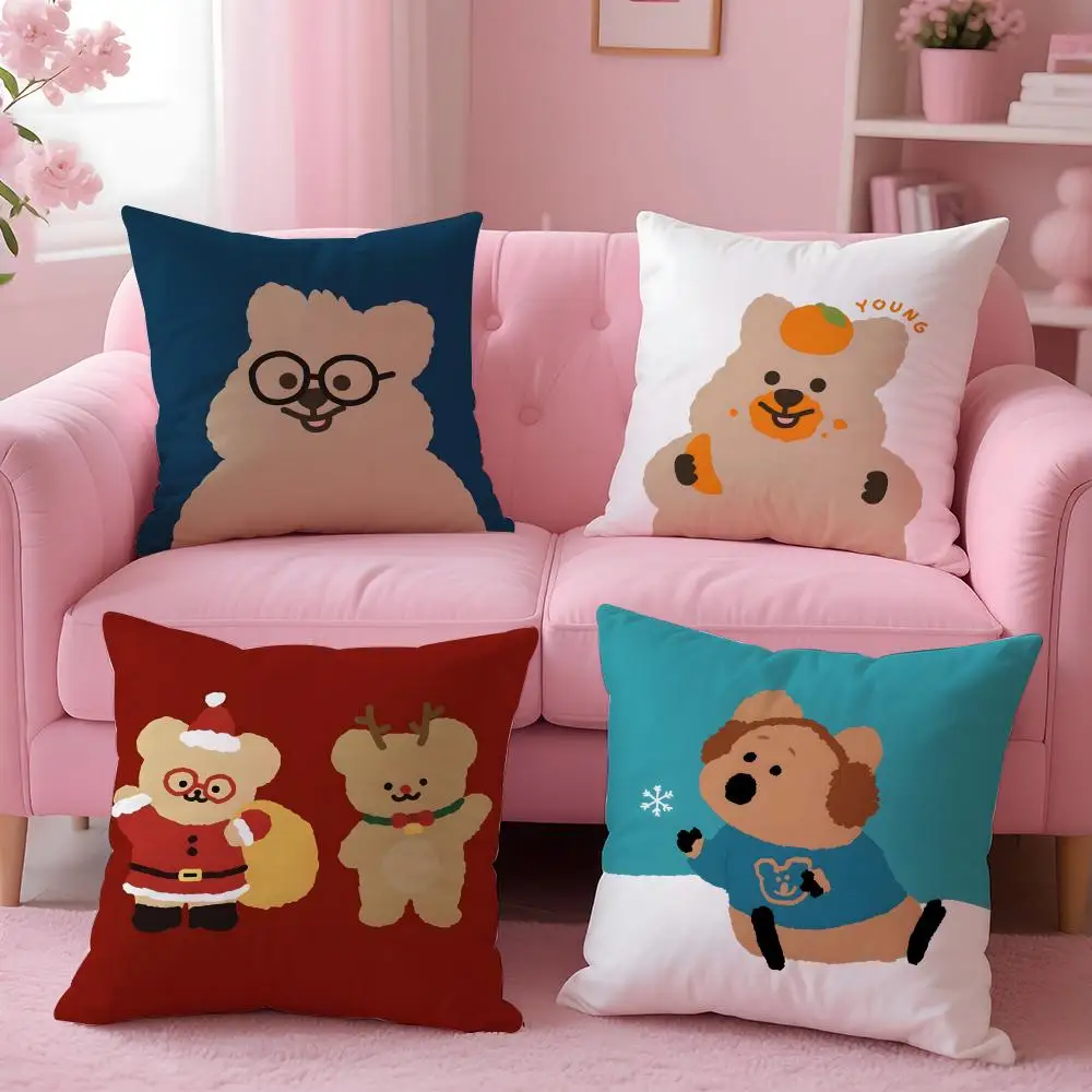 animal Quokka Cushion Cover Cushion Cover Set 4Pcs 50x50 45x45 40x40 Pillowcase Decorative Sofa Home Decor