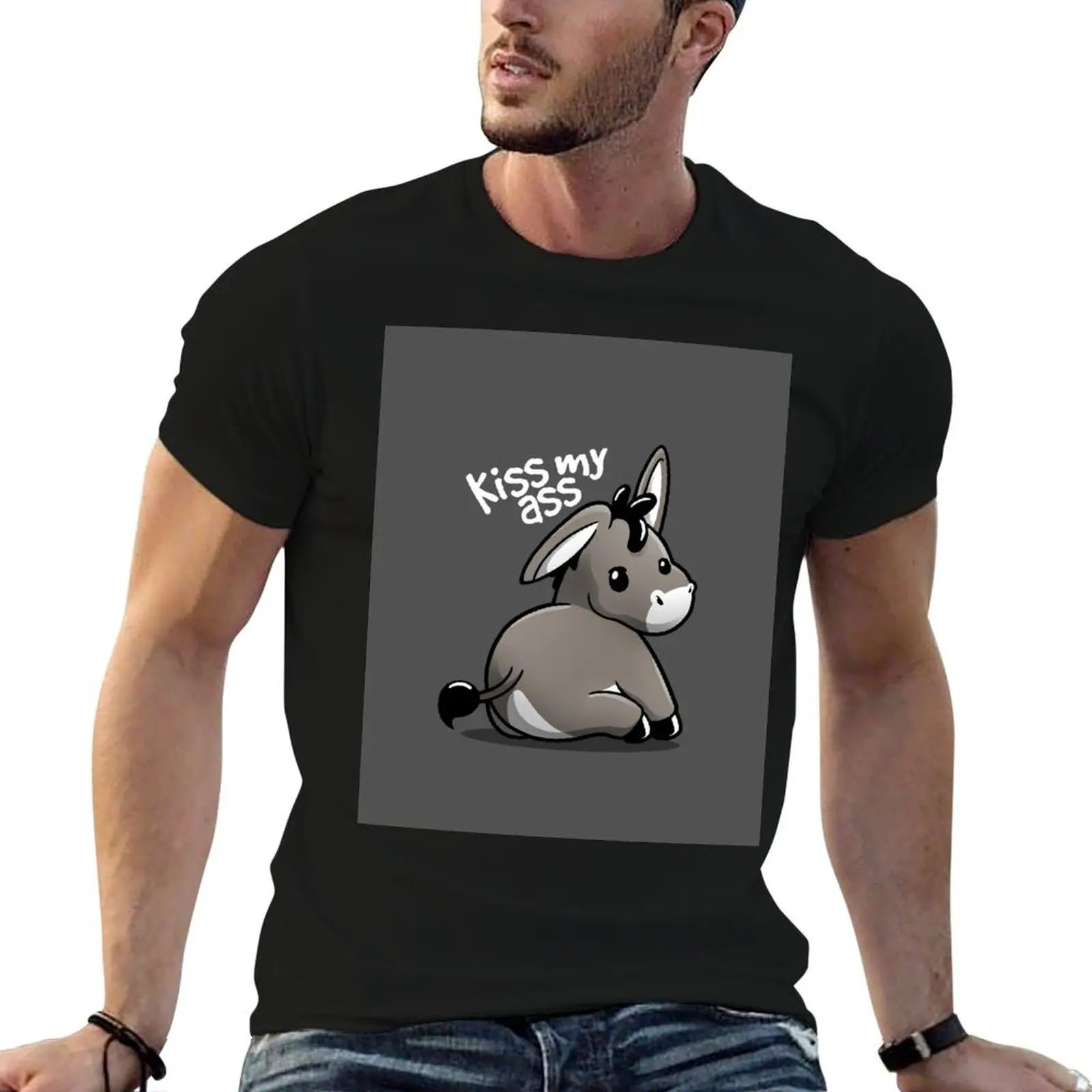 

Kiss my ass T-Shirt for a boy summer top quick-drying oversized t shirt mens clothing