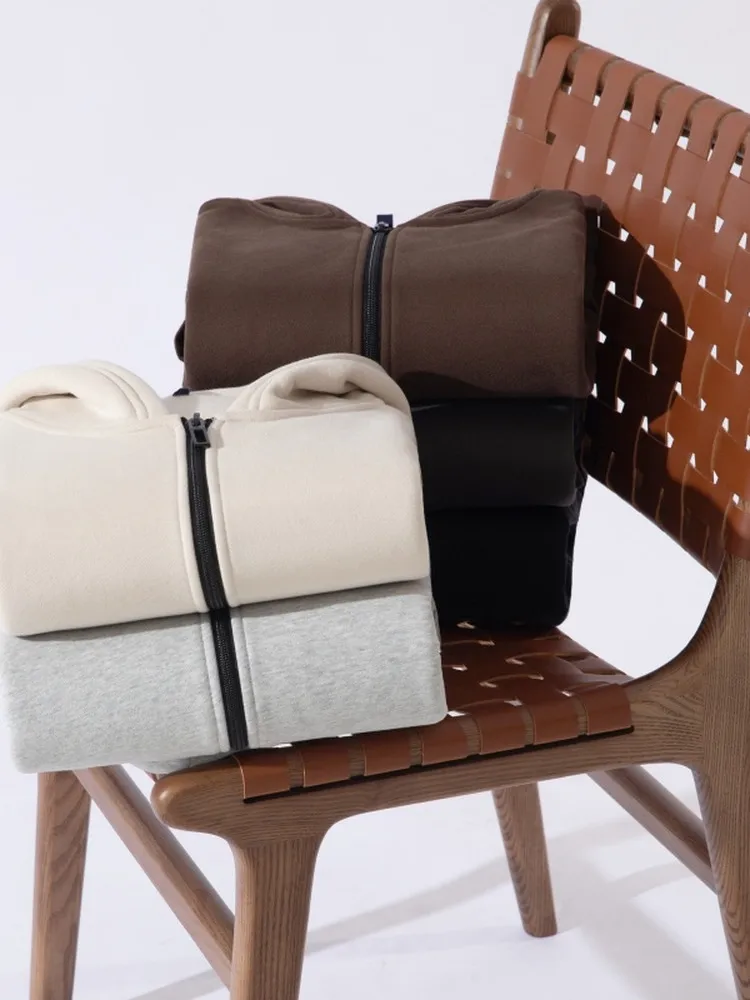 Fce forrado com capuz aberto cardigan moletom jaet masculino feminino casual sle novo outono inverno roupas de casal