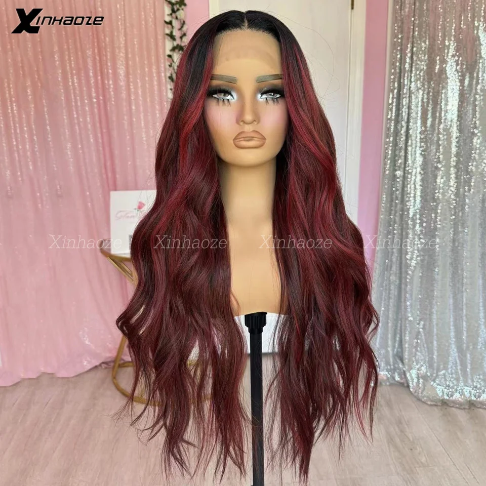 Highlight Wig Human Hair 1B 99J Burgundy Body Wave Lace Front Wigs For Woman 13x4 HD Lace Frontal Wig Colored Human Hair Wigs