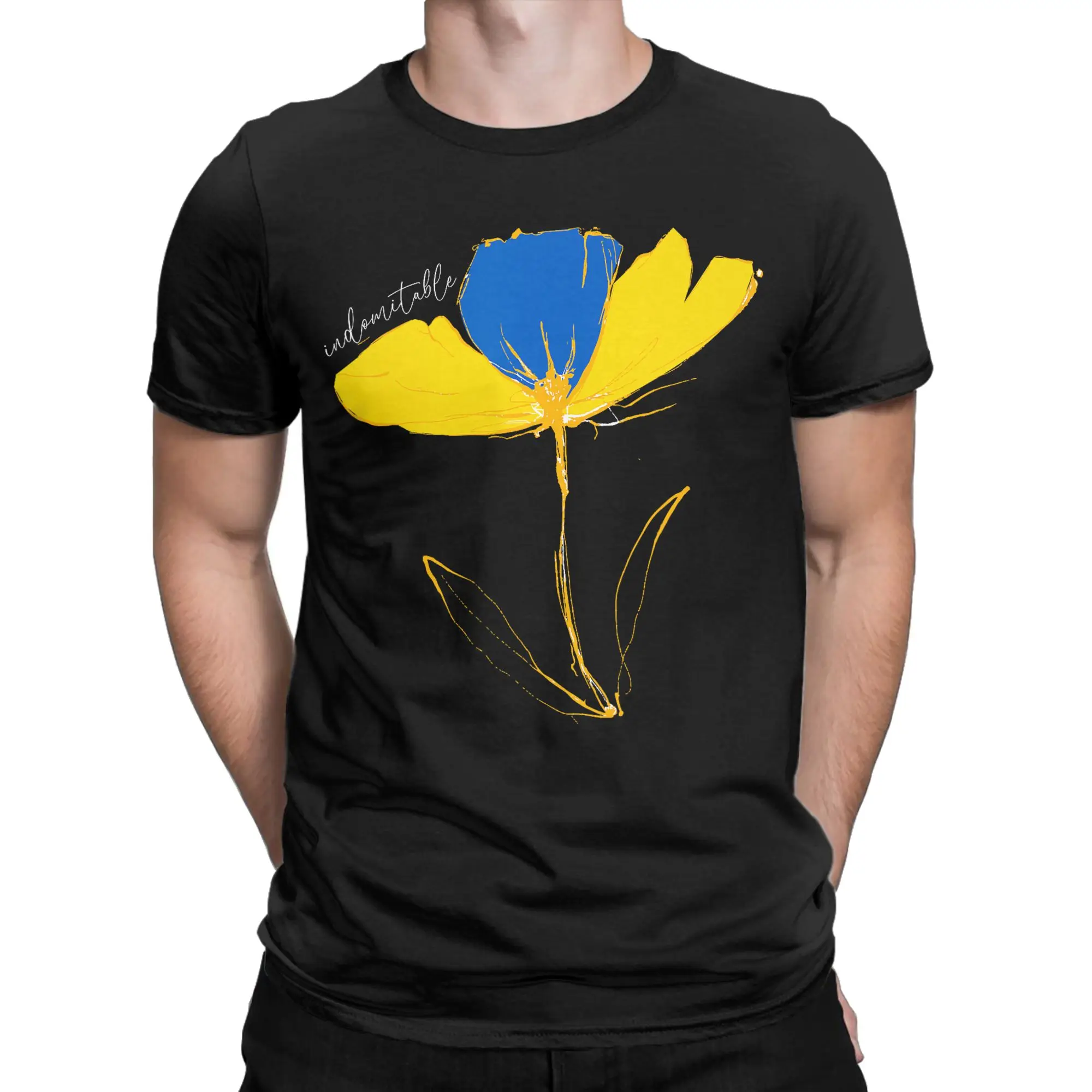 Ukraine Ukrainian Flag T-Shirts for Men  Casual Pure Cotton Tees Round Neck Short Sleeve T Shirt Gift Idea Tops