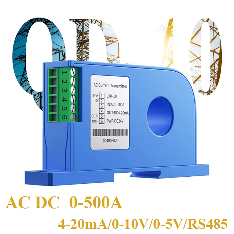 

Current Transmitter 4-20mA 0-10V 0-5V RS485 AC DC Current Sensor Transducer 0-20A 0-50A 0-100A 0-200A 0-500A Current Sensor