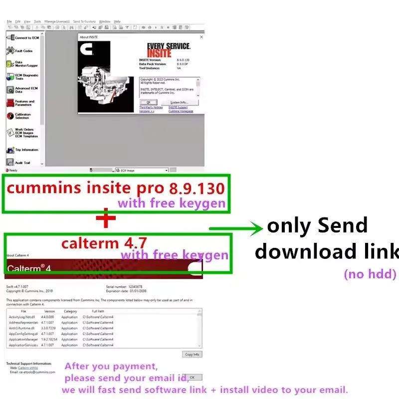 

El más nuevo software de diagnóstico de motor Cummin Insite 8.9 PRO Keygen gratuito + Calterm 4.7 MetaFiles v4.7.1.007 + keygen