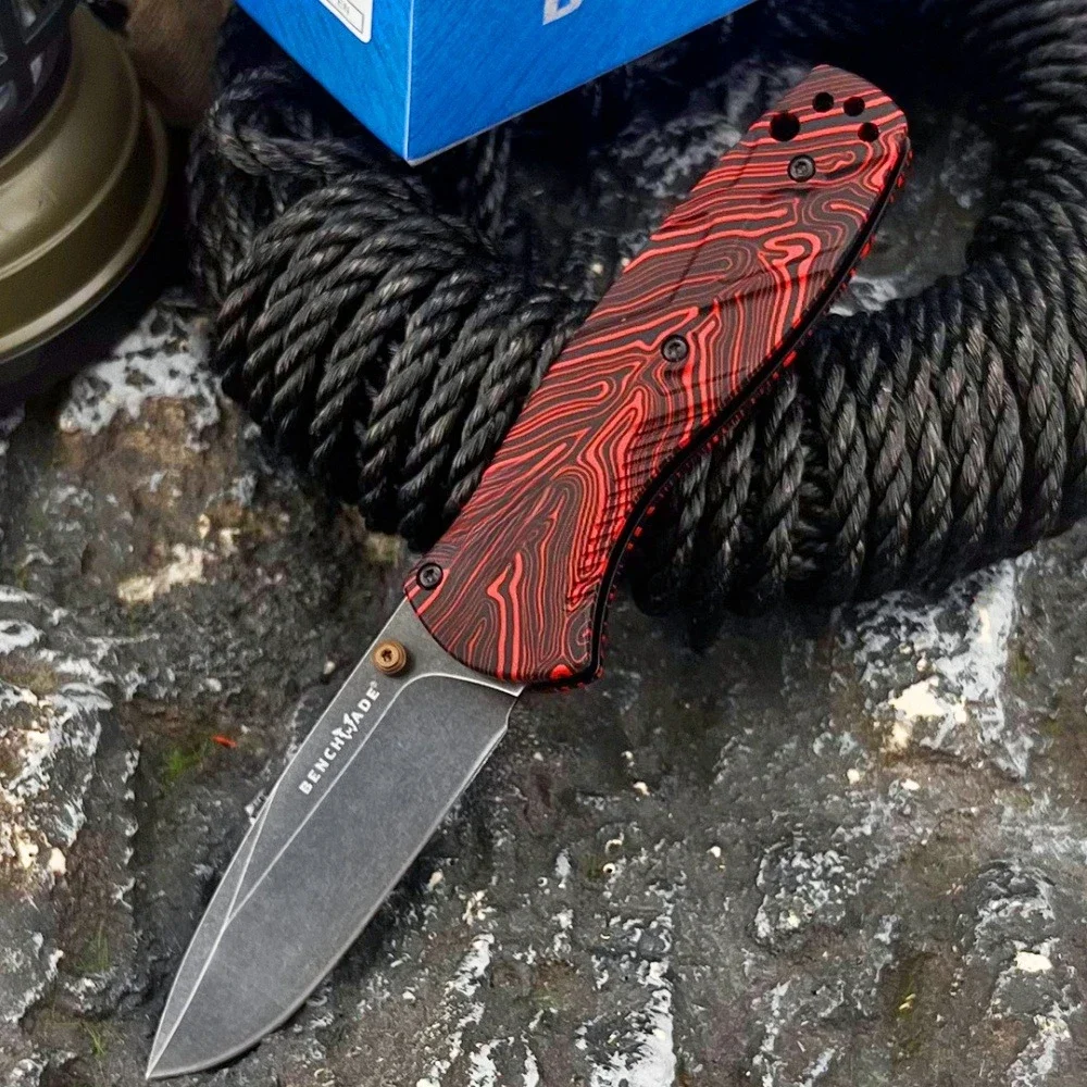 

BM 585BK Portable EDC Pocket Knife, D2 Steel Blade Color G10 Handle Outdoor Camping Survival Fishing Knife Utility Folding Knife