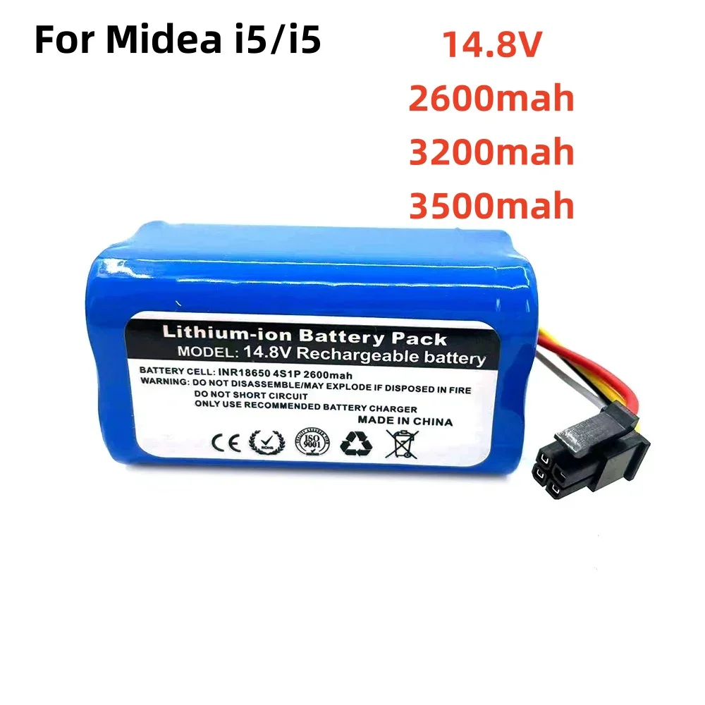 

. For Midea i5/i5 Extra/i5 Young/i9 EYE Robot Vacuum Cleaner Battery With BMS 14.8V 18650 Rechargeable Lithium Battery