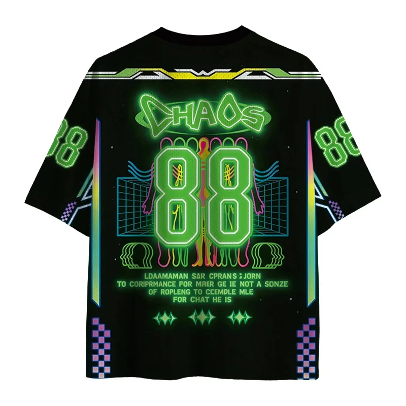 2026 New Casual Fashion Trend Colorful Chaotic Quick Drying Sports T-shirt