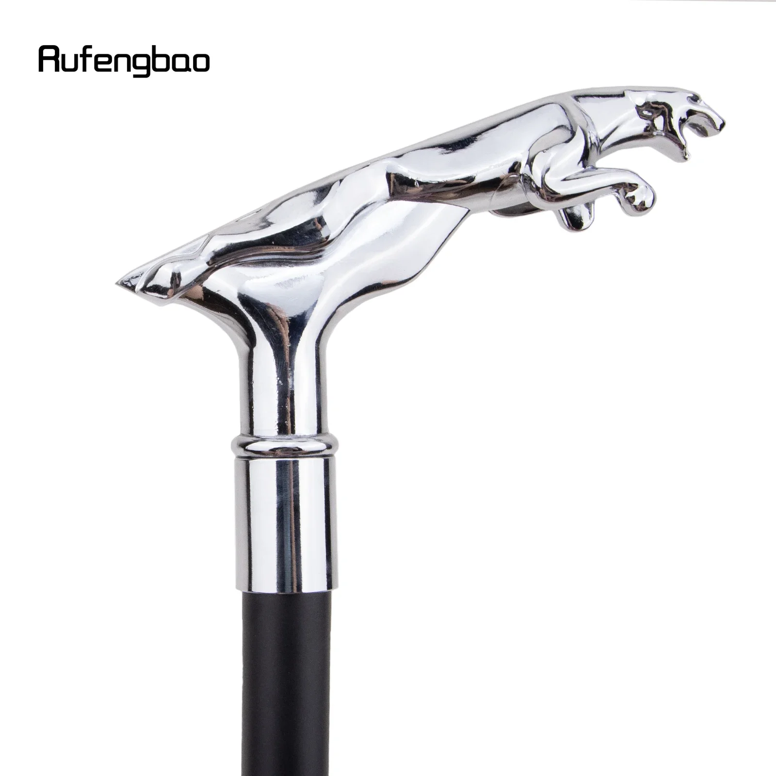 Silver Luxury Leopard Fashion Walking Stick for Party Decorative Walking Cane Elegant Crosier Knob Walking Stick 93cm