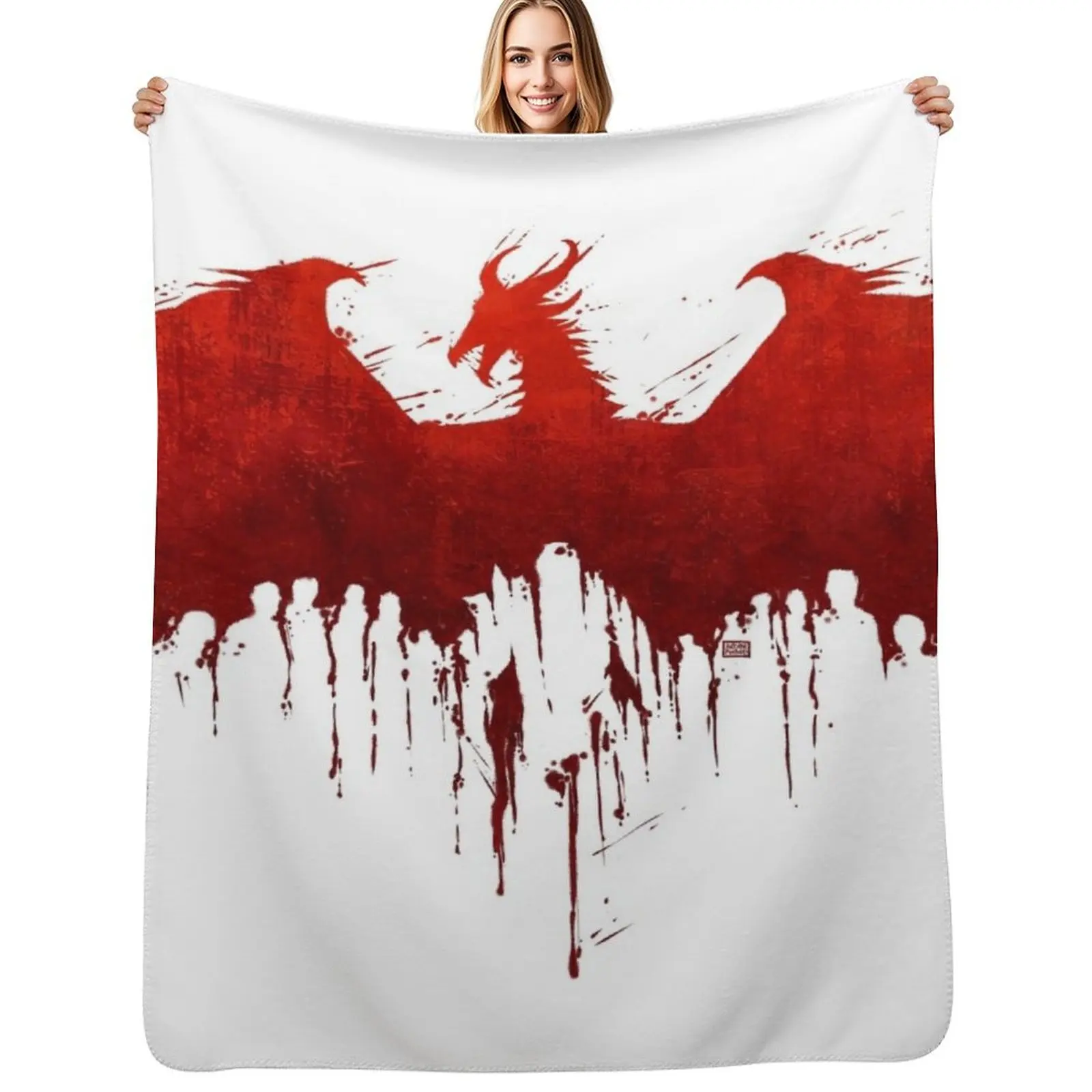 Dragon Age II Blood Dragon V1 Throw Blanket Ultra Soft Flannel Fleece Blanket for All Seasons