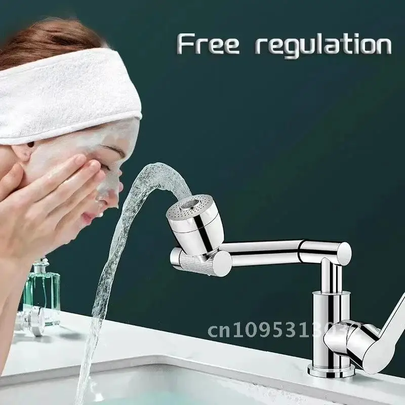 

Bathroom sink faucet 1080 degree rotating hot and cold water basin alloy single mixing handle faucet splash-proof sink faucet