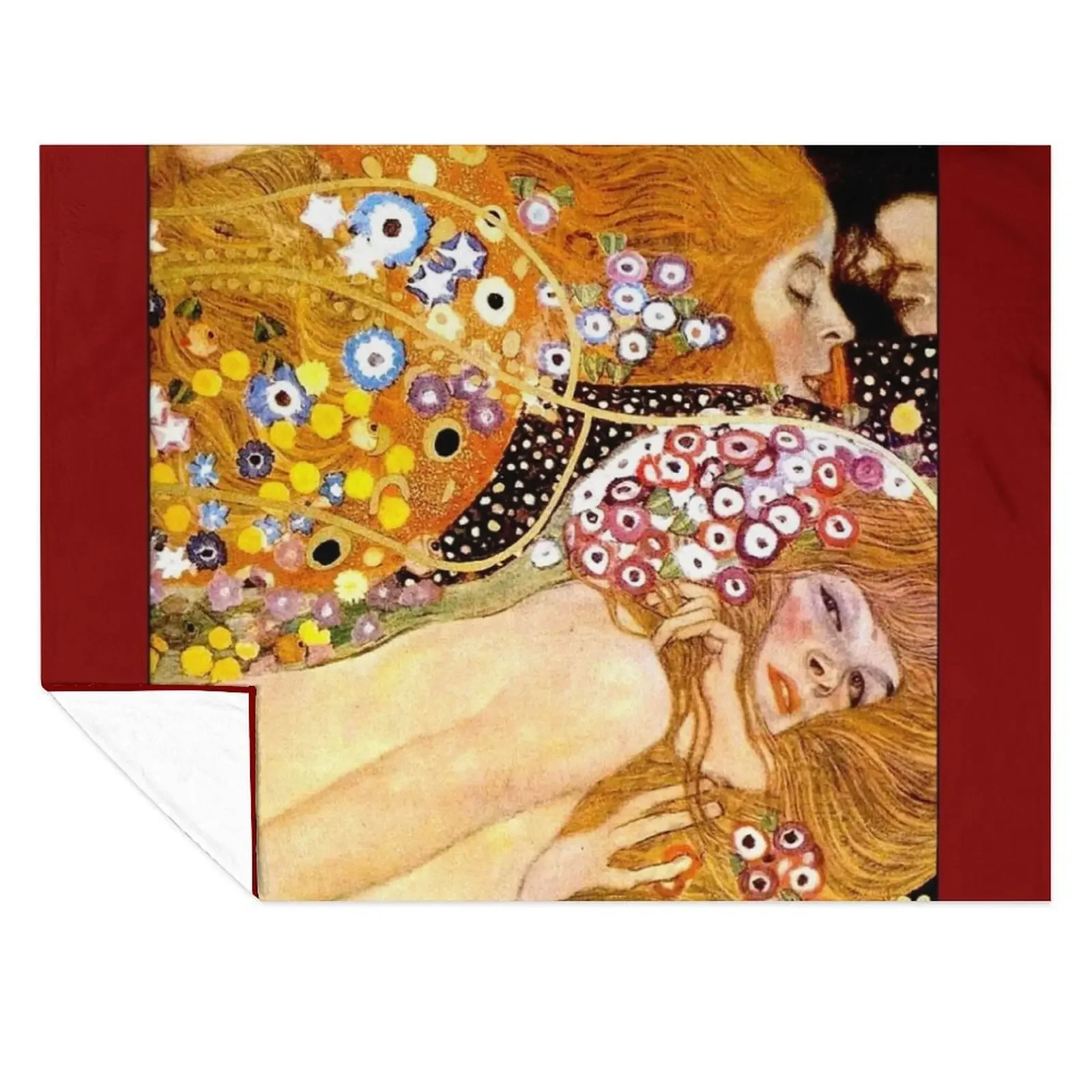 

MERMAIDS : Vintage 1899 Klimt Painting Print Throw Blanket Heavy heavy to sleep Designers Thermals For Travel Blankets