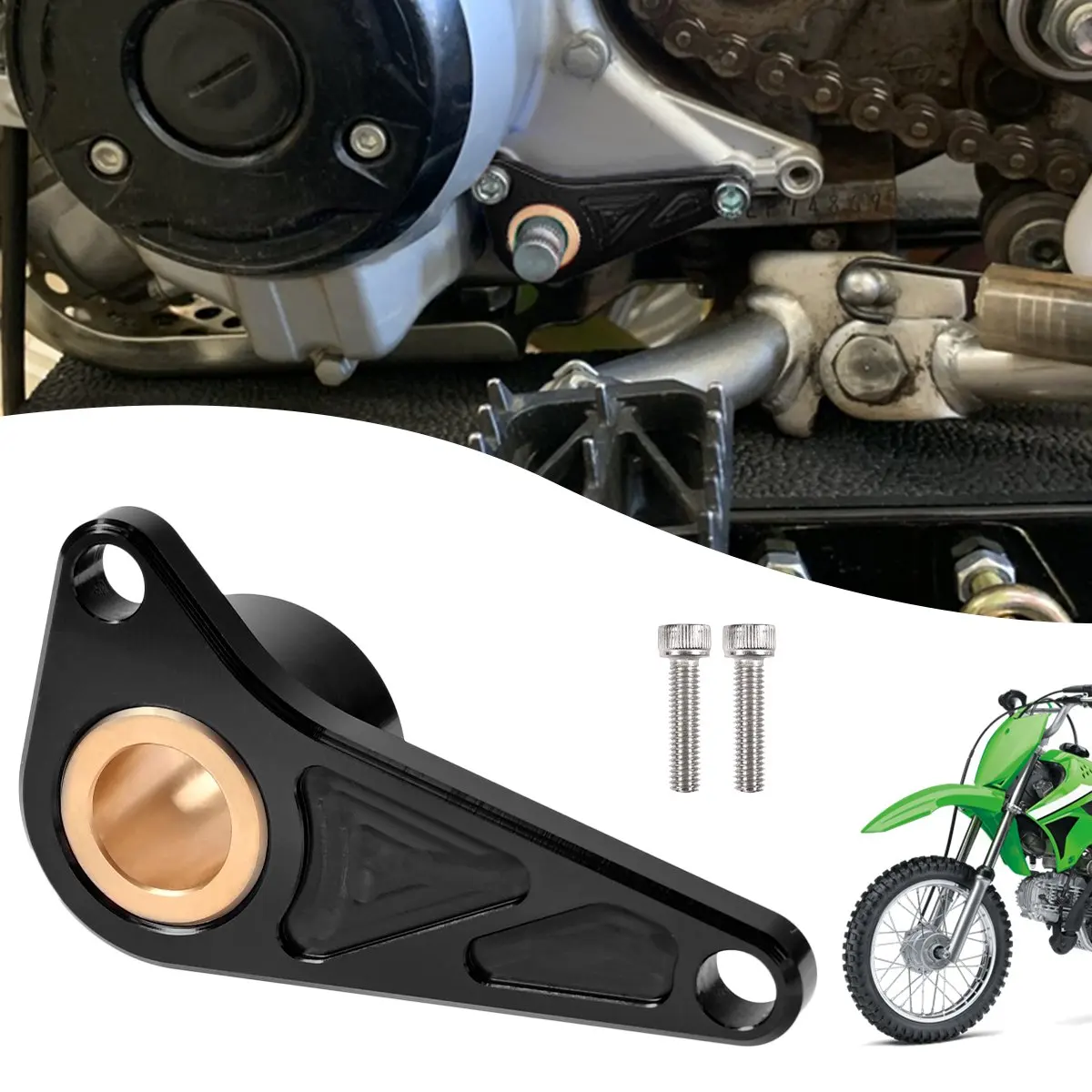 

Скоба вала переключения передач, черная опора для педали переключения передач для мотокросса, держатель, стабилизатор, часть с ЧПУ для Kawasaki KLX110 KLX110L, 2005-настоящий