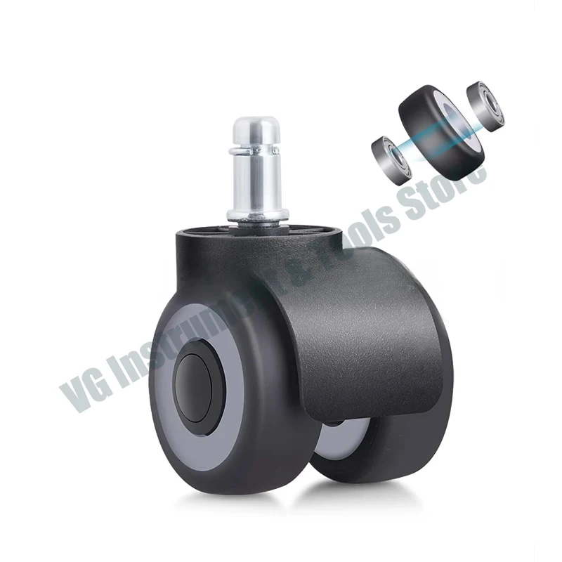 5Pcs Office Chair Wheels, M10/M11 Plug-in Rod 2 Inch Heavy Duty Casters, 4 Bearings Chair Wheels