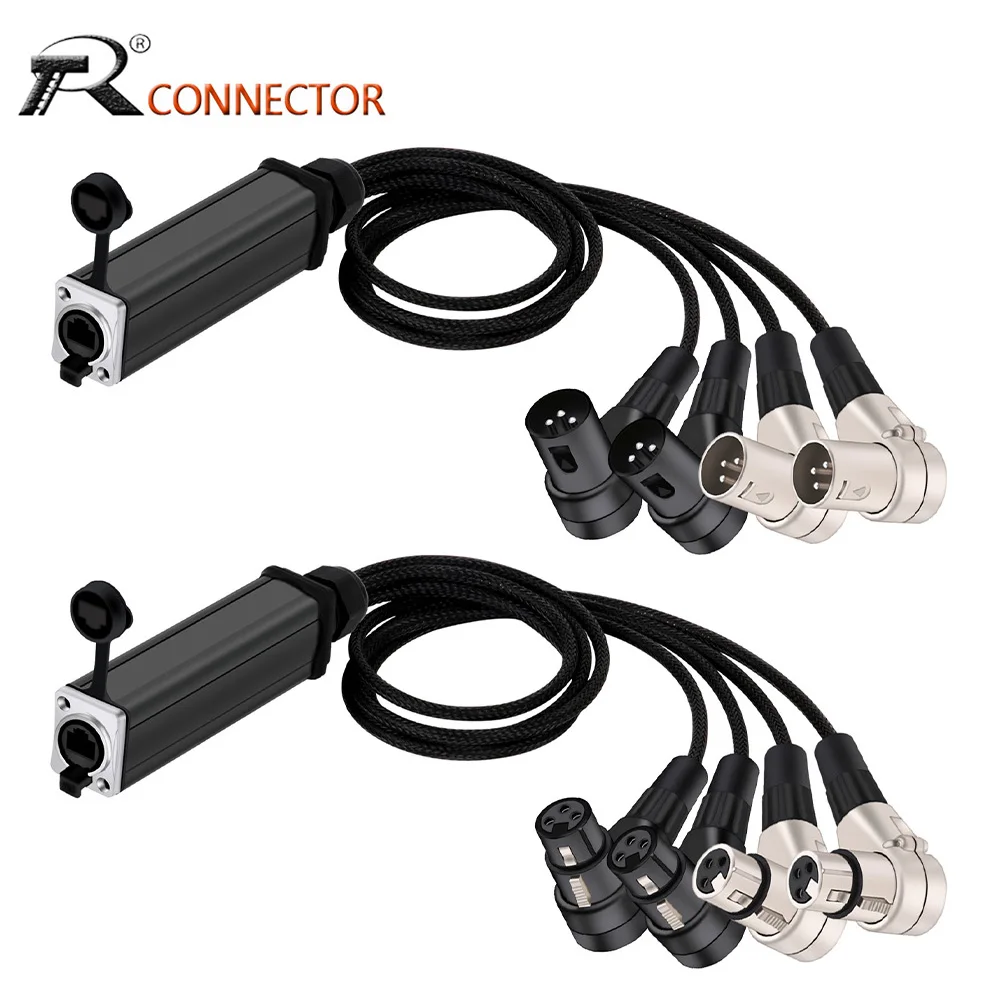 

RJ45 with Shielded to Right Angle 3Pin XLR Audio Cable Splitter for Speaker Interface Mixer Stage Lighting Signal XLR Connection