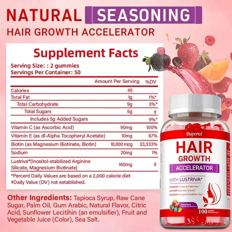 Hair Growth Accelerator - Supports Repairs Cells, Reduces Frizz, Promote Hair, Skin and Nails Health, Maintains Vitality