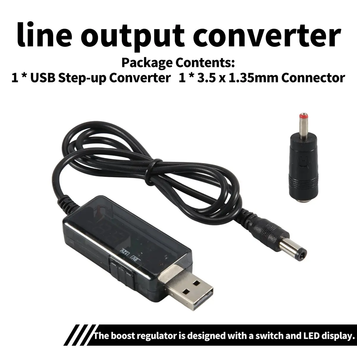 ABQX USB to 9V,5V to 12V Step Up,USB Cable DC 5V Boost to 9V 12V Voltage Converter 1A Step-Up Volt Transformer Power Line