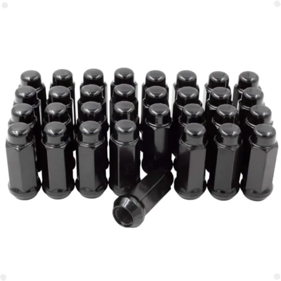 

32 Pcs M14x2 14x2 Thread Bulge Acorn 2.25" Long Lug Nuts 3/4" 19mm Hex Fits Ford Excursion F-250 F-250 350 Super Duty