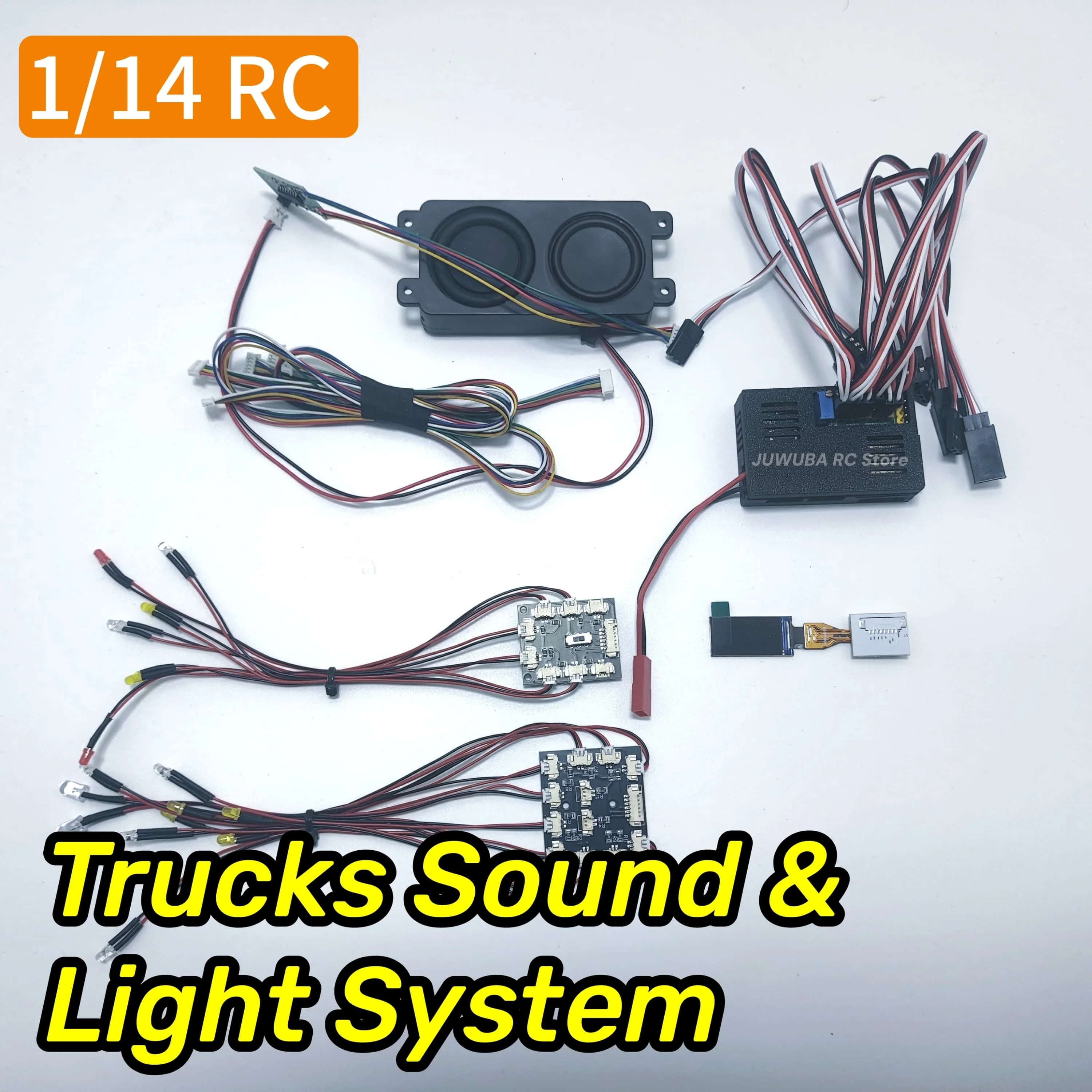 RC Speelgoedtruck Geluids- en lichtsysteem voor Tamiya Scania V8 Open pijp 143 MAN TGX FH16 Actros Unimog Kenworth Tractor Truck 1/14 RC