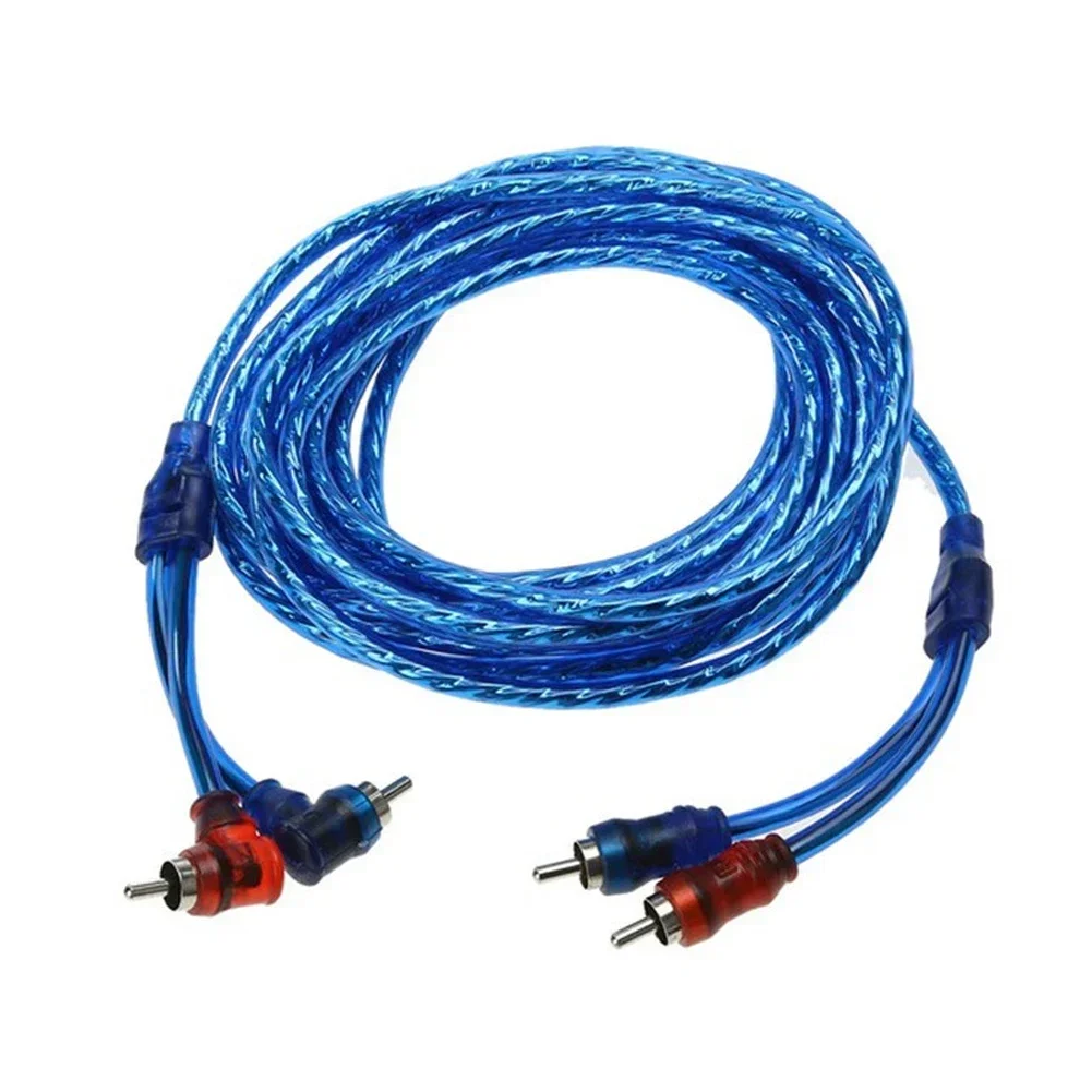 Car Audio Cable Pure Copper Audio System Modification Subwoofer Amplifier Cables 2 RCA to 2 RCA Wire Automotive Signal Cable