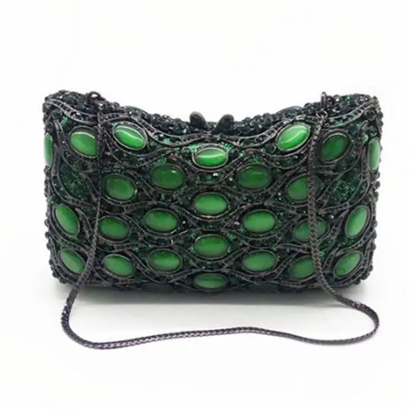 

XIYUAN женский зеленый вечерний клатч с большими камнями, сумки для свадебной вечеринки, свадебные клатчи со стразами, сумки и кошельки