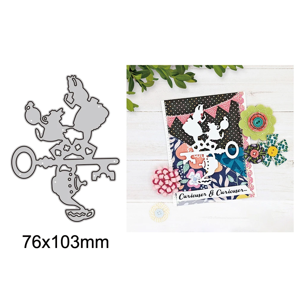 Alice On Key Cutting Dies Disney Diecuts for DIY Scrapbooking Paper Cards Crafts Making New 2023. Arrival