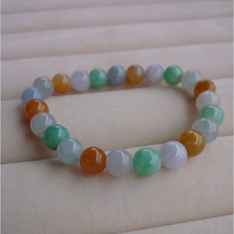 Myanmar Fake Jadeite Jade Tricolor Bracelet for Men and Women