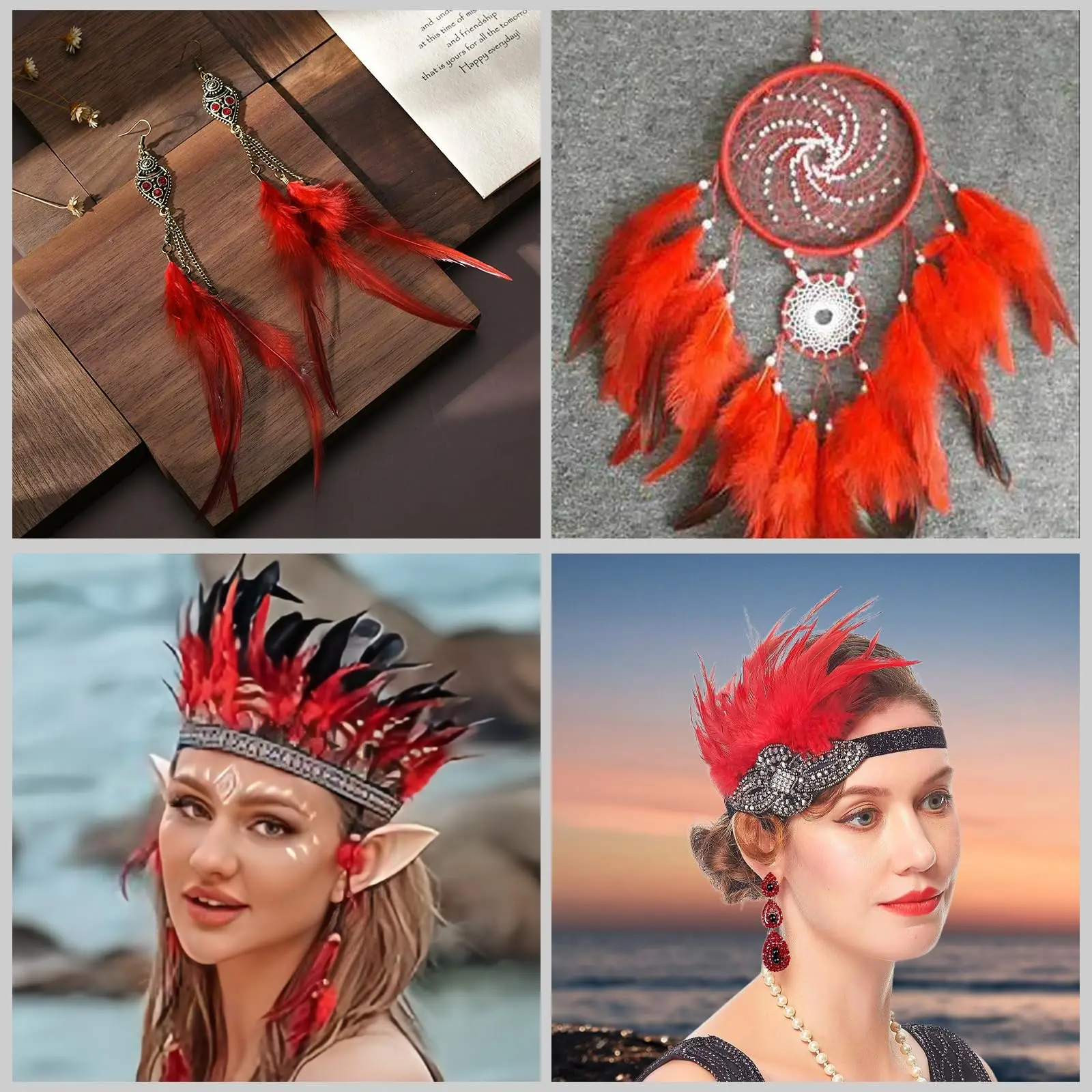 10-15cm Red Craft Rooster Feathers Saddle Hackle Feather for Wedding Home Party Dream Catcher DIY Crafts Bulk Feathers