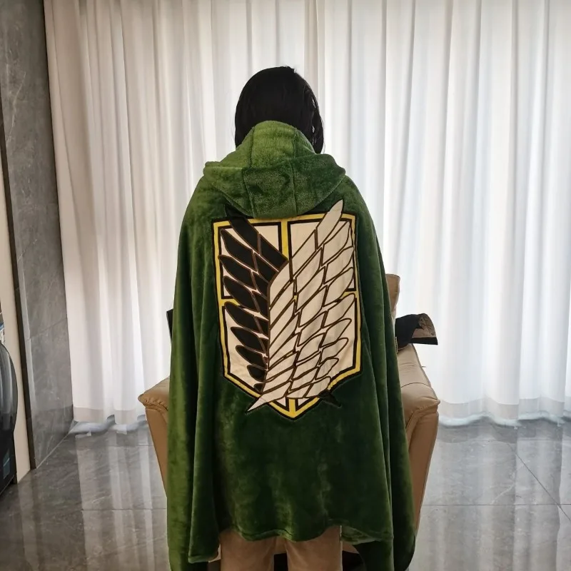 Attack on Titan Scout Regiment Cape Blankets for Sofa Office Sleeping Blanket Home Anime Peripheral Quilt Cospaly Costumes Gifts