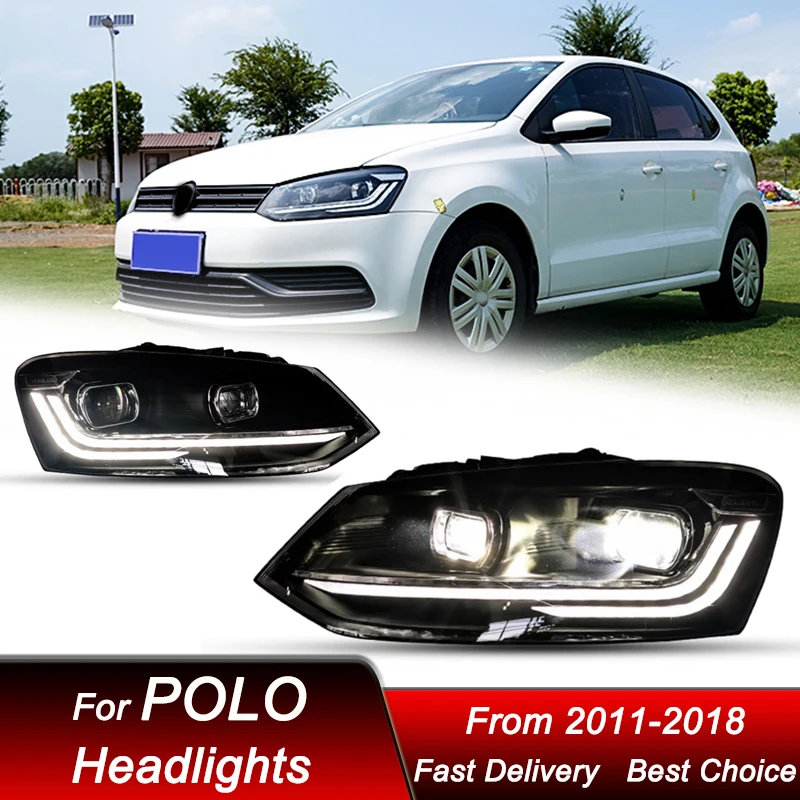 

Pop Car Headlights For Volkswagen VW POLO 2011-2018 To 2023 Style LED Auto Headlamp Assembly Upgrade Projector Lens Accessories
