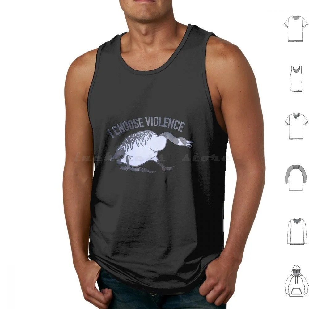 I Choose Violence Duck Sticker , Duck Sticker Tank Tops Vest Sleeveless I Choose Violence Goose Duck Knife Violence Funny