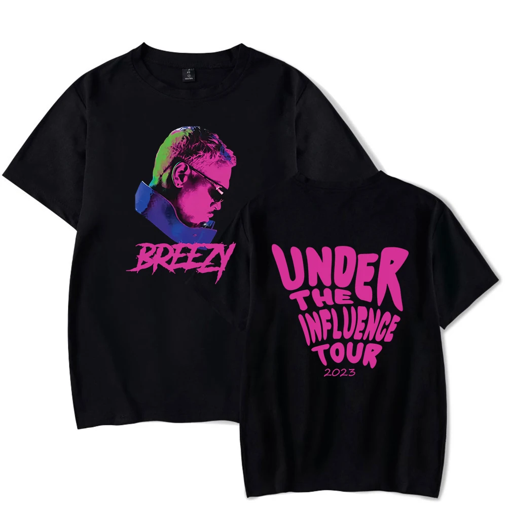 

Chris Brown Under The Influence Tour Breezy T-shirt Crewneck Short Sleeve Tee Women Men's Tshirt Hip Hop Clothes