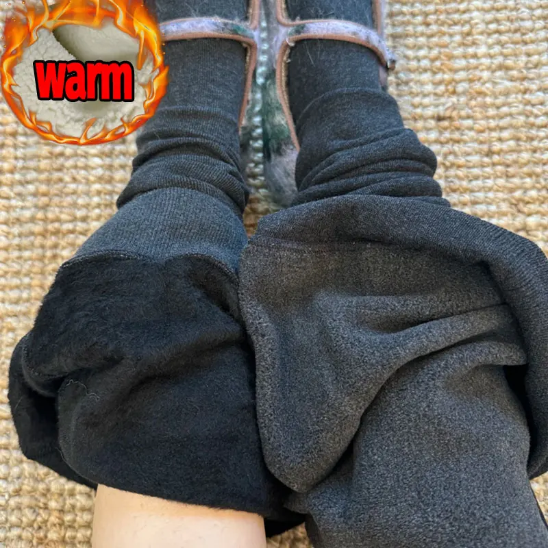 

Winter Warm Leggings Women's Thermal Pants Polar Pantyhose Sock Lined Pants Velvet Tights Skin Effect High Waist Wool Leggings