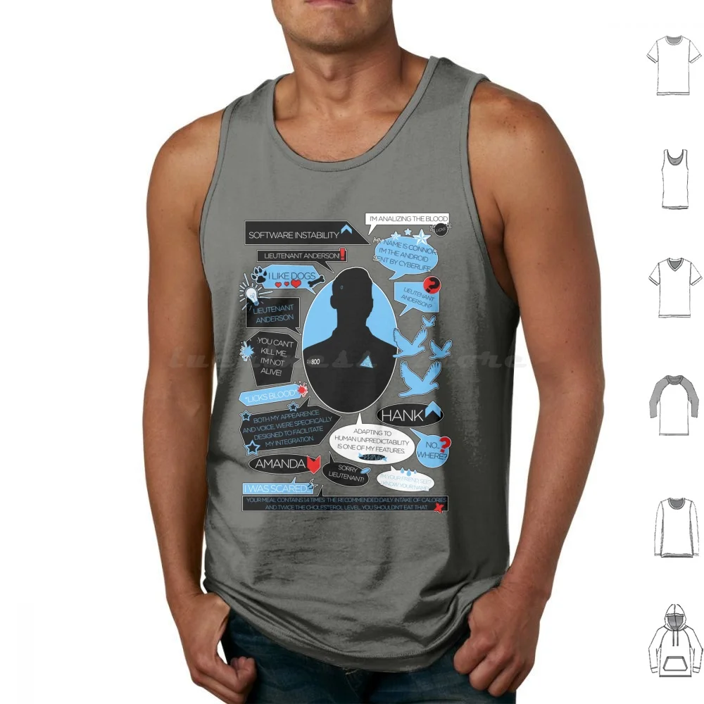 Connor _ Quote Tank Tops Vest Sleeveless Connor Rk800 Detroit Become Human Detroit Deviant Android Conner Hank Kara Markus