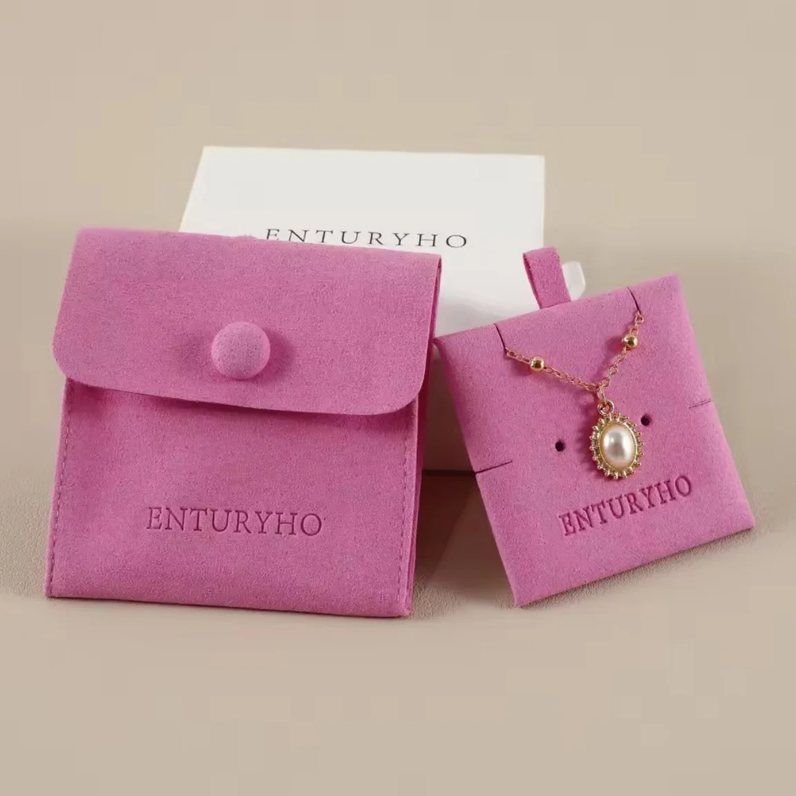 

50pcs Custom Jewelry Bags with Sides, Cloth Closures, Logo Small Earrings Necklace Bags