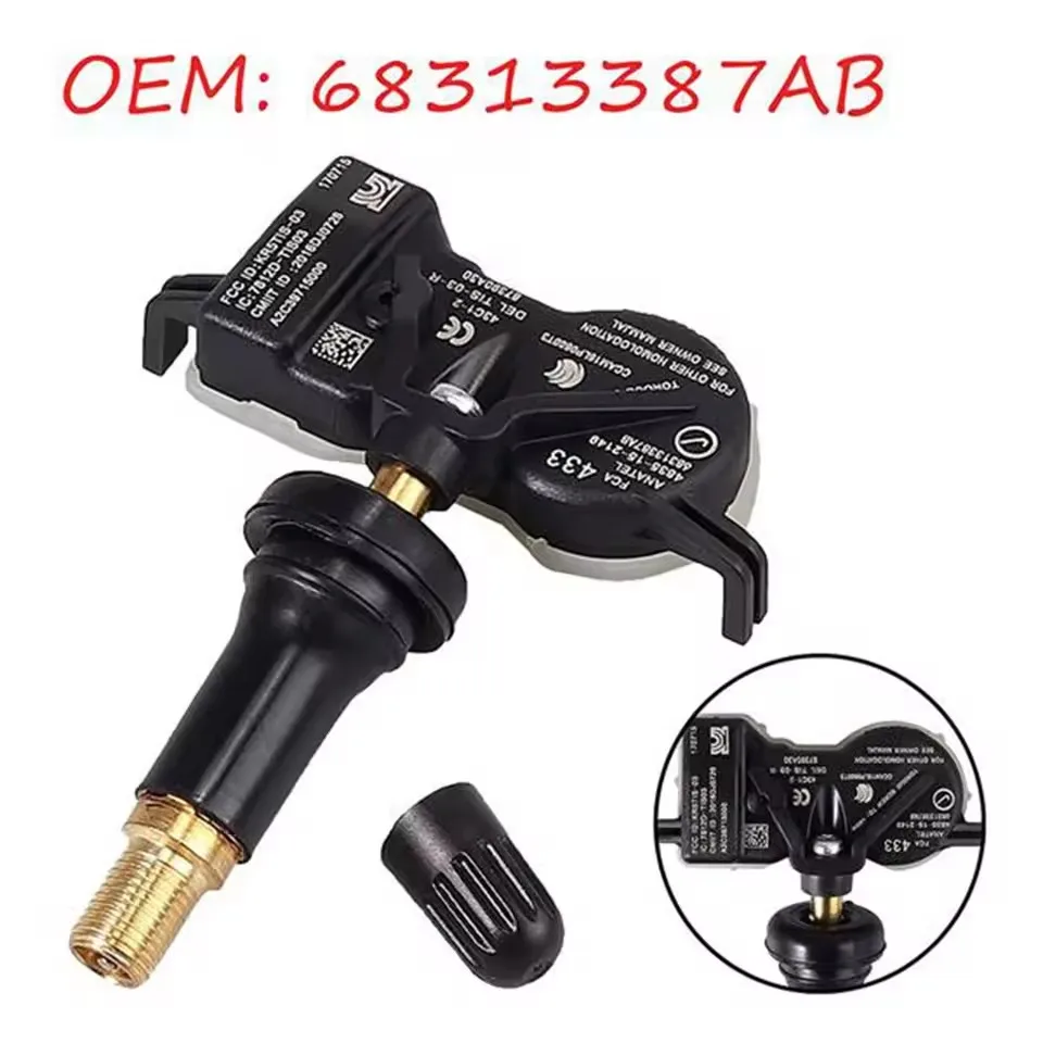 4PCS TPMS Sensor Tire Pressure Monitoring System For Chrysler Pacifica Jeep Compass Renegade 68105280AF 68313387AB 53305555